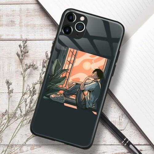 Rintaro Suna Haikyu!! Anime Soft TPU Glass Phone Case for IPhone SE 6s 7 8 Plus X Xr Xs 11 12 Mini Pro Max Samsung