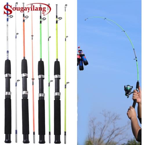Sougayilang Spinning Fishing Rod Fishing Pole 1.2M 2 Sections Fishing Rod Boat Rod Resin Joran Pancing Fishing Pole for Fishing