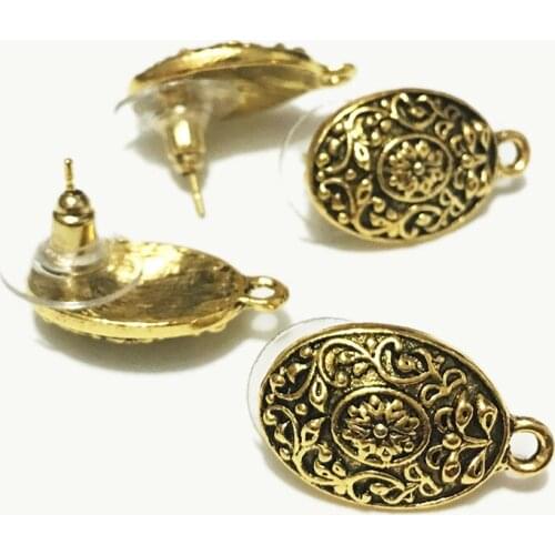 STENYA Earrings studs Findings W/back Stopper Jewelry Bohemian blank base setting Earring Elegant Loops For Dangle Accessories