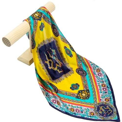 Natural Silk Scarf Women Bandana Female Hair Scarf for Women Silk Headband Womens Square Silk Head Scarf Face Mask Scarf Dragon