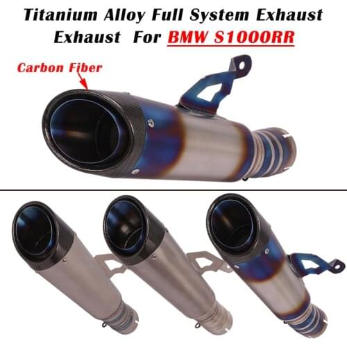 Slip On For BMW S1000RR 2020 2019 Titanium Alloy Motorcycle Full Exhaust Escape original Modify Middle Link Pipe Carbon Fiber
