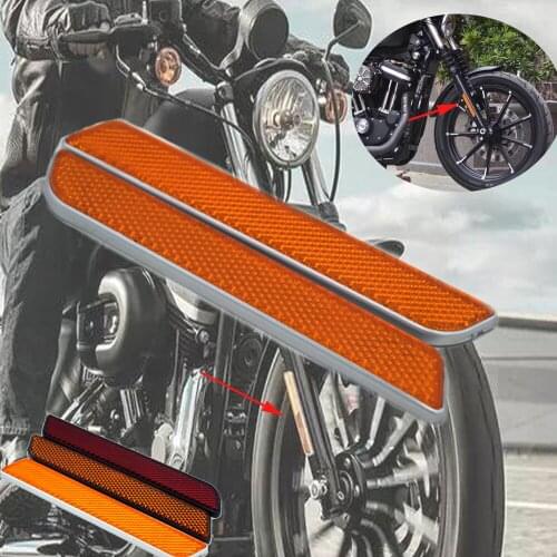 For Motorcycle Orange Front Fork Leg Reflective Strip Reflective Stripe Harley All Lower Leg Slider Dyna Softail Sportster FXD