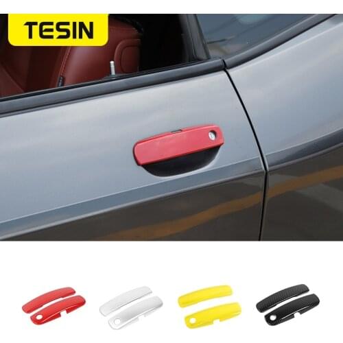 TESIN Car Stickers for Dodge Challenger 2012+ Car External Door Handle Decoration Cover Accessories for Dodge Challenger 2012