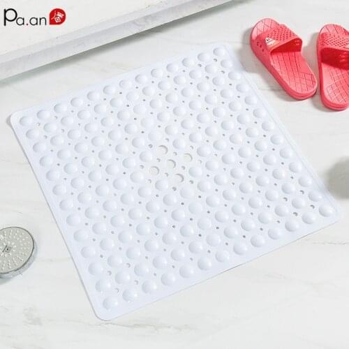 [ONLY FOR ISREAL USER] 53*53cm Bathroom Non-slip Mat Bubble Leaking Hole with Suction Cup Quick Drain Square Shower Room Mat