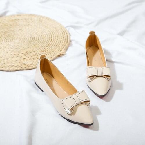 Flats Shoes Woman Patent Leather Low Heel Slip on Comfortable Casual Women Shoes Footwear Leisure Bow Knot Loafers Beauty U19-30