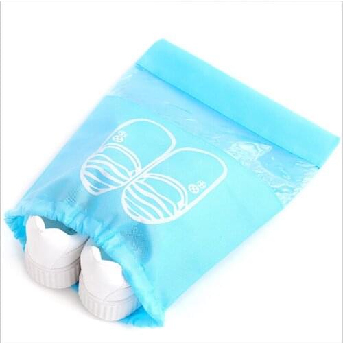 Outdoor waterproof padded beam mouth travel storage shoe bag dust bag storage bag blue Organizer