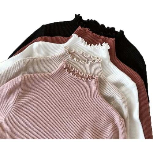 Gkfnmt Pink Sweater Turtleneck Soft Chic Women Slim Sexy Knitted High Elastic Solid 2020 Fall Winter Fashion Sweaters Pull femme