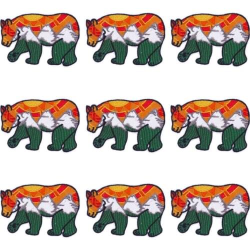 10Pcs/Set Bear Patches For Clothing Cartoon Embroidery Patches For Clothes Appliques For T-shirt Badges Lovely Mushroom Patch