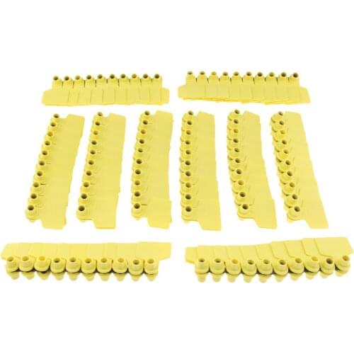 100 Pcs Blank Ear Tag for Pigs Cow Livestock, Brass Ear Stud, No Harm Yellow