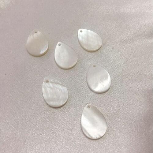 18*13MM 120Pcs 100% White Natural Shell Beads Water Drop Stone Jewelry Charms Jewellery Bead