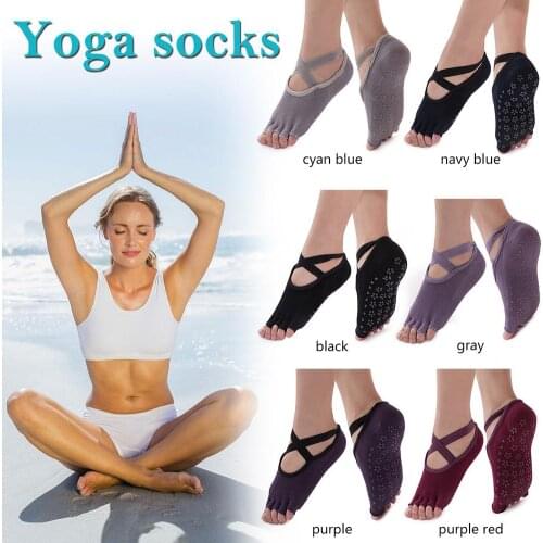 2019 Hot Sale Sports Anti Slip Socks Spring And Summer Backless Cross Strap Socks Ballet Non-slip Fingers Socks