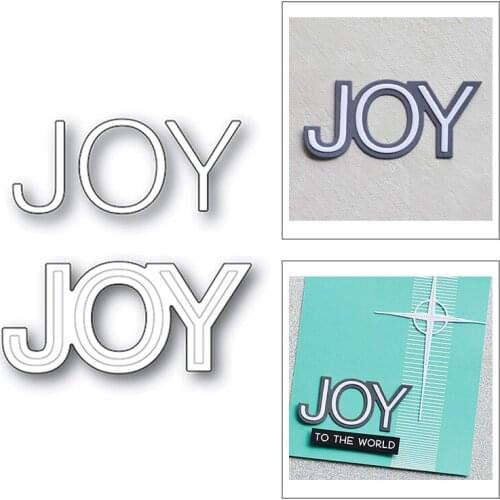 2020 New English Words Joy and Silhouette Metal Cutting Dies For DIY Cut Paper Craft Making Greeting Card Scrapbooking NO Stamps