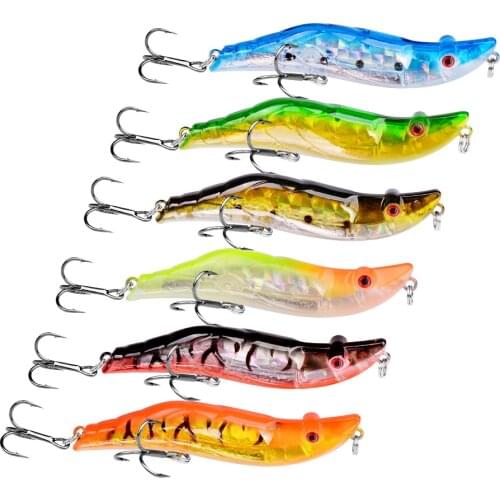 30Pcs/lot Shrimp Fishing Lure Minnow Bait 80mm 15g Luminous Squid Jigs Lures Bass Hard Bait Crankbaits Pesca Jerkbait
