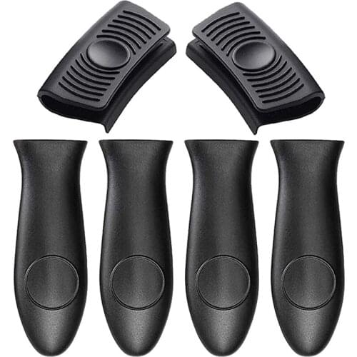 6 Pcs Silicone Hot Handler Holder Cover Heat Resistant Pot Handle Sleeve Handle Holer 4 Pcs Assist Handle Holder 2Pcs