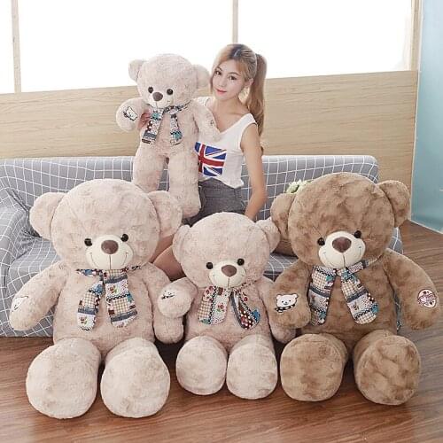 75/95cm Kawaii Floral Scarf Teddy Bear Soft Stuffed Animals Plush Toys Doll Baby Kids Girlfriends Birthday Gifts Valentines Day