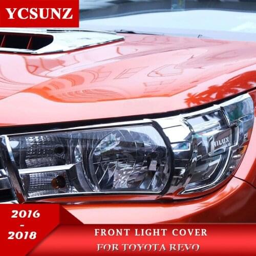 ABS Chrome Accessories Front Tail Lights Cover For Toyota Hilux Revo 2016-2018 Basic Versions Car