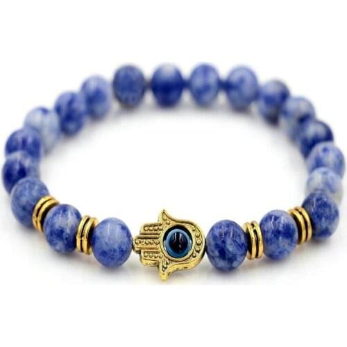 Charm Beads Bracelet For Men Hamsa Hand Evil Eye Bracelet Chakra Couples Friendship Bracelets For Women Jewelry Gift Pulseras