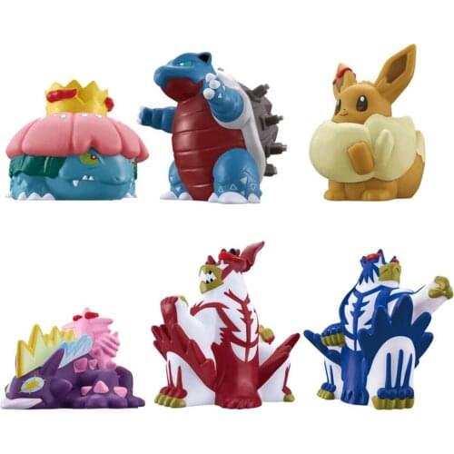 Bandai Genuine Pokemon Model Cartoon Figure Kids Toys Model Venusaur Eevee Toxtricity PVC Collections Dolls Gifts for Children