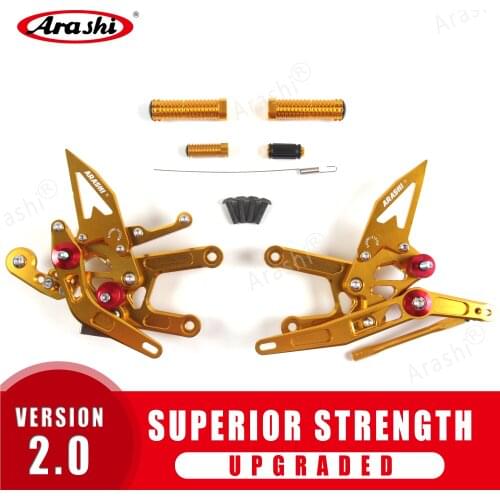 Arashi YZF R6 2017-2020 CNC Adjustable Footrest For YAMAHA R6 2017 2018 2019 2020 Rider Rearset Footpegs Motorcycle Accessories