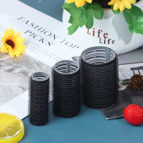 Black Self Grip Hair Rollers Hairdressing Curlers Professional Multi Size