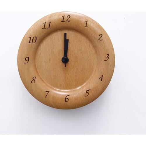Wooden Electronic Digital Wake Up Clock Table Clock Round/Square LCD Screen Bedroom Bedside Alarm Clock Home Ornament Decorative