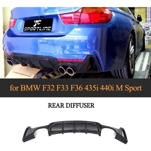 Diffuser For BMW F32 F33 4 Series M Sport Only 2014-2017 435i 420i Cabriolet 4 Outlet ABS Black Primer rear bumper lip spoiler
