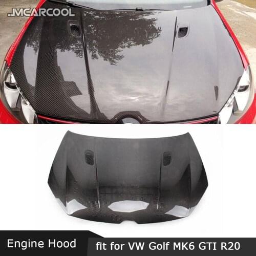 For Volkswagen VW Golf 6 VI MK6 GTI R20 2010-2013 Car Bonnet Cap Carbon Fiber Front Engine Hood Air Vent Cover Car Styling