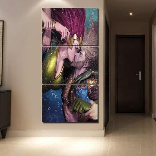 Home Decorative Canvas Painting 3 Pieces Comics Aquaman Pictures Modern Wall Artwork Prints Modular Poster For Living Room