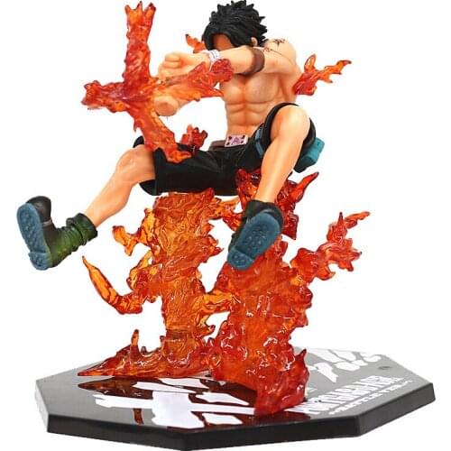 16CM One Piece Portgas D Ace Anime Action Figures Crossfire Collection Model Toy Fire Punch Statue Figure Doll Gifts