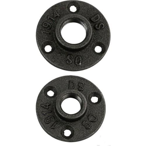 1pc 1/2" 3/4"Thread BSP Iron Pipe Fittings Malleable Pipe Fittings Wall Mount Floor Antique 3 Hole Flange Piece Hardware Tool