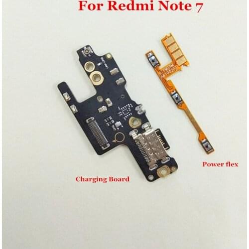 For Xiaomi Redmi Note 7 Note7 USB Charging Dock Port Board Power On Off Volume Button Flex Cable