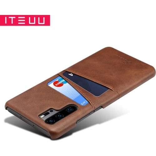 ITEUU P30 P30PRO Retro Leather Case for Huawei P30 P30 PRO Cases Card Slot High Quality Luxury Back Cover Shockproof