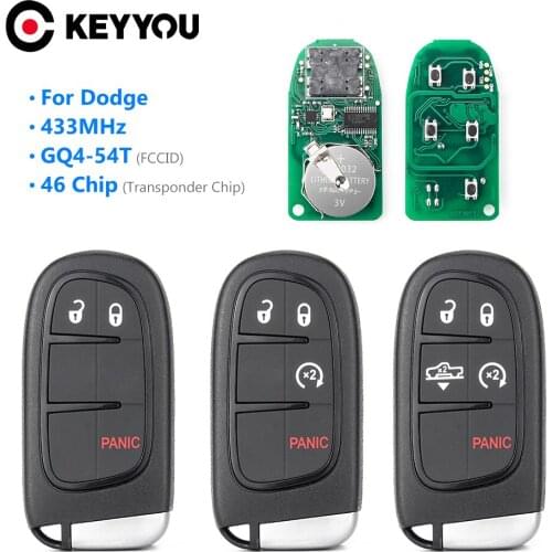 KEYYOU For Dodge Remote Car Key GQ4-54T For Dodge Ram 1500 2500 3500 2013-2017 Car Remote Key ID46 Chip 433Mhz 3/4/5 Buttons