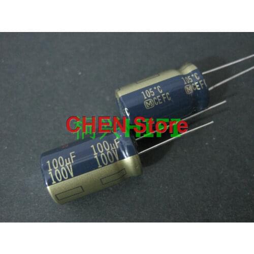 20PCS matsushita capacitor FC 100V100UF12.5X20MM ultra low internal resistance Electrolytic Capacitor ce fc 100uf 100v Gold word