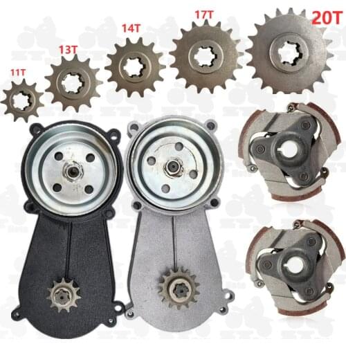 11T/ 14T / 17T / 20T Transmission Gearbox Reduction Gear Box Clutch For 47cc 49cc 2 Stroke Engine Mini Pocket Bike Scooter ATVs