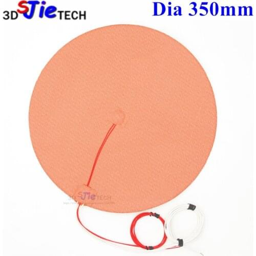Dia 350mm 800W 120V/220V Round Circular Silicone Heater with Thermistor for Delta kossel 3D Printer HeatBed Heating Pad