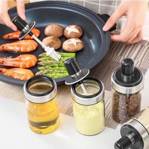 Kitchen Storage Box Household Seasoning Box Glass Seasoning Jar Combination Set Seasoning Bottle Oil Bottle Salt Shaker