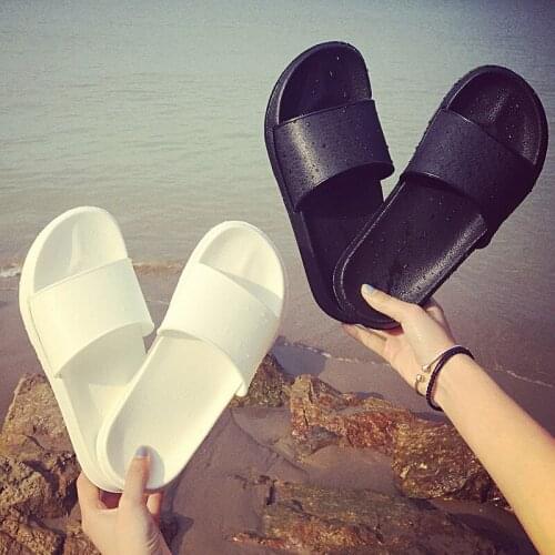 Outdoor bathroom shower slippers couple anti-skid slippers summer men and women cool black interior