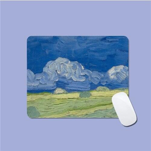 Kawaii Mouse Pad Cute Mouse Pad Desk Oil Painting Gaming Writing Desk Mats Gamer Round Square Deskpad Office Home PC Computer