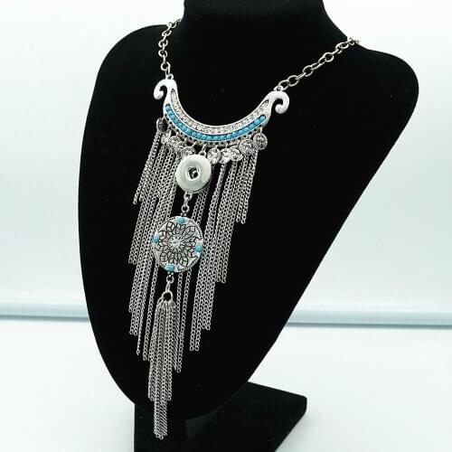 Fashion Bohemia style Dreamcatcher Elegant snap necklace 40cm fit 18MM snap buttons jewelry wholesale DJ0090