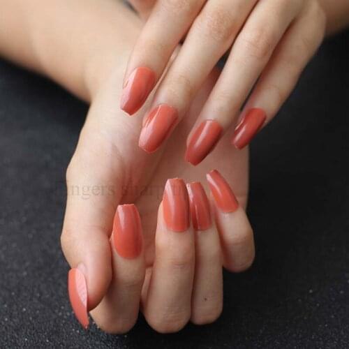 Latest color 24pcs candy color coffin shape nails, popular sales of the king, sexy must G677