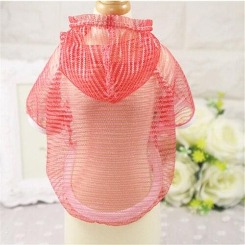 New Spring and Summer Transparent Stripe Shirt Dog Sunscreen Shirt Pet Hoodie for Small Dog