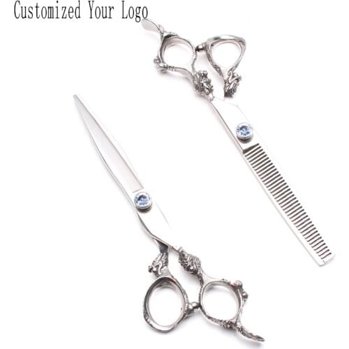 Professional Pet Scissors 7" Engraving Brand JP 440C Dog Scissors Straight Scissors Thinninng Shears Dog Grooming Scissors C9108