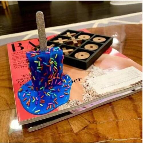 Transparent melting popsicle sculpture miniature decoration resin summer beach fresh statues home decor popsicle ornament gifts