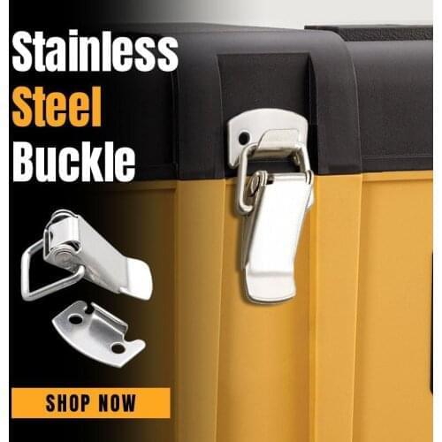 Stainless Steel Buckle Wooden Box Locking Metal Suitcase Chest Toggle Hasp Catch Clasp Jewelry Box Hinges Furniture Hardware Acc