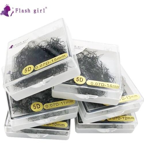 Flash Girl Mink Lashes 5D Russia Volume Eyelash Extension Individual Eyelash High Quality C/D Curl Eyelash Extension Short Stem