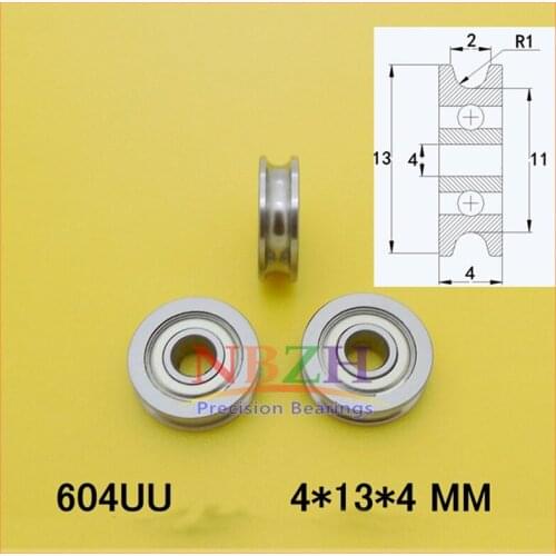 3D Printers Sliding Bearing Materal Roller Groove U, Diameter 12mm or 13m,Thickness 4mm,Inner Diameter 4mm, 10pcs/lot