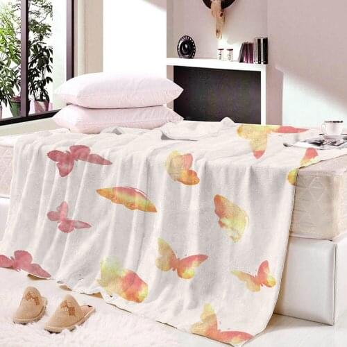 Ultra Soft Butterfly Theme Flannel Blanket 51'' X 59'' Kids Adults Plush for Bed Couch Warm Fuzzy Throw Blanket 130cm X 150cm