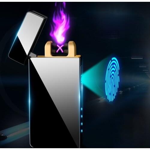 Fingerprint Touch Sensor Lighter Creative Gift Rechargeable Usb Arc Cigarette Lighter Smoking Accessories for Weed Good Gift