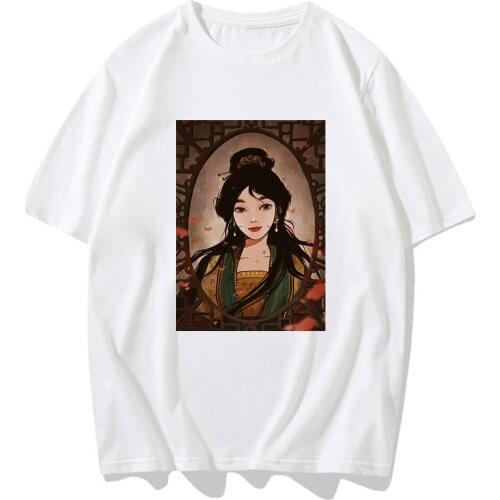 Mulan Princess Print Women tshirt Harajuku Casual Funny t shirt Gift For Lady Yong Girl Top Tee Dropship